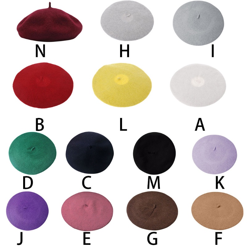 Mũ Beret Phẳng Giữ Ấm Mùa Đông Phong Cách Họa Sĩ Cổ Điển Thanh Lịch Dành Cho Bạn Nữ