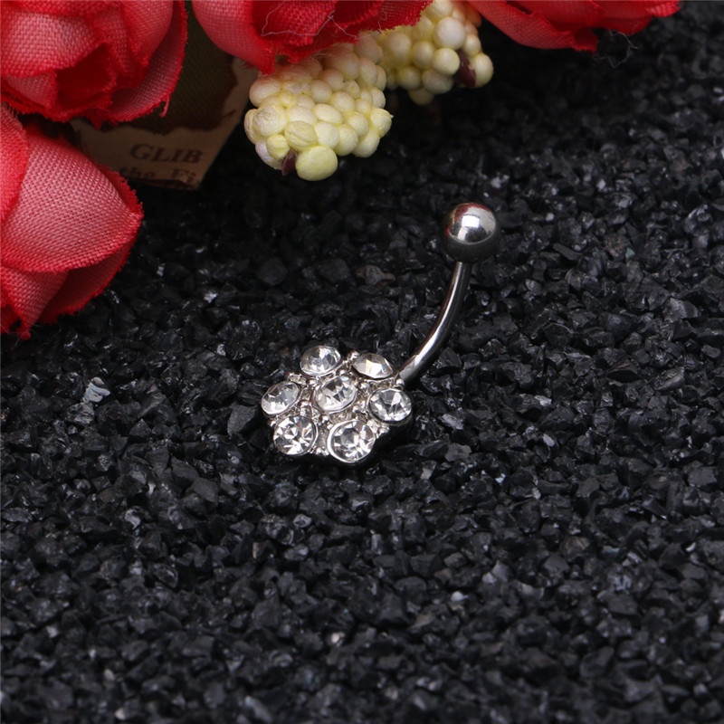 Khuyên RốN ĐíNh Đá BằNg ThéP Y Tế