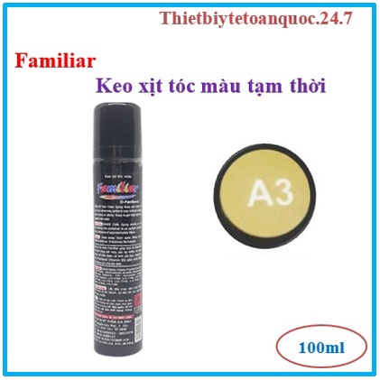 [Chính hãng]A3-Gôm xịt màu tạm thời Familiar đủ màu 100ml- gội là hết keo nhuộm