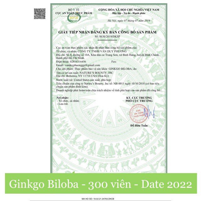 Viên Uống Bổ Não Ginkgo Biloba 300 Viên Của Mỹ
