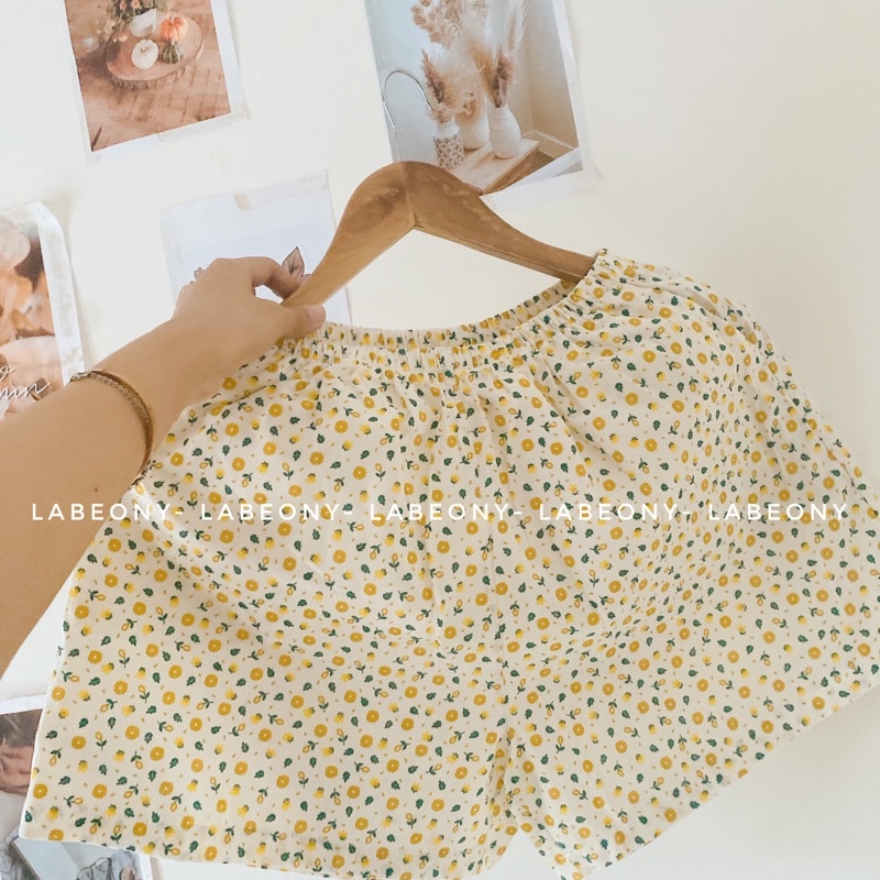 Đồ mặc nhà Pyjama cotton hoa nhí cao cấp mềm mát Labeony | BigBuy360 - bigbuy360.vn