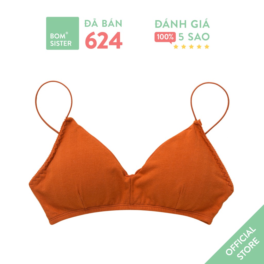 Áo Lót Nữ Mút Mỏng Dây Mảnh Không Gọng Có Kèm Mút Rời Nâng Ngực Tự Nhiên BOM SISTER BR6605