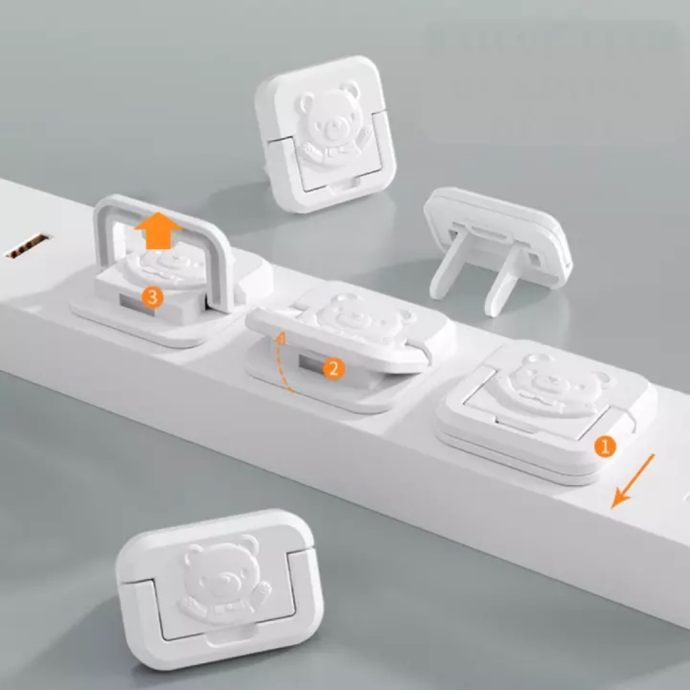 Nắp Che Ổ Điện Nhựa ABS Cao Cấp Hình Gấu Ngộ Nghĩnh Cho Bé Yêu