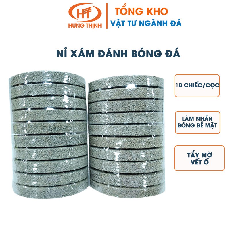 Com bo 10 nỉ xám đánh bóng đá, inox, kim loại FREESHIP Hàng chuẩn loại 1