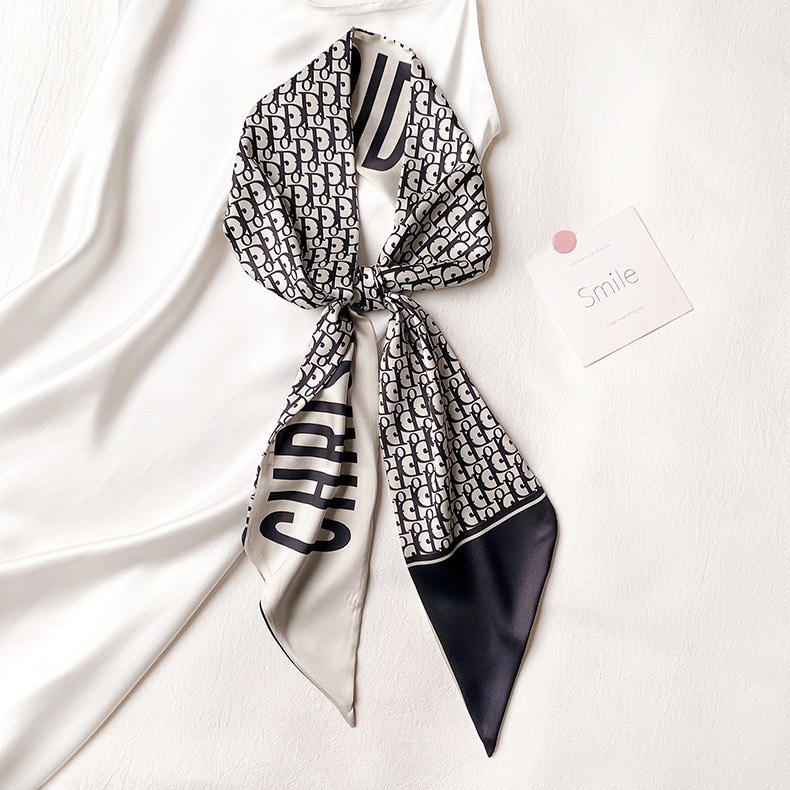 Khăn lụa đa năng buộc tóc, turban, quấn túi, quàng cổ*HÀNG LOẠI 1* hoạ tiết di or sang chảnh