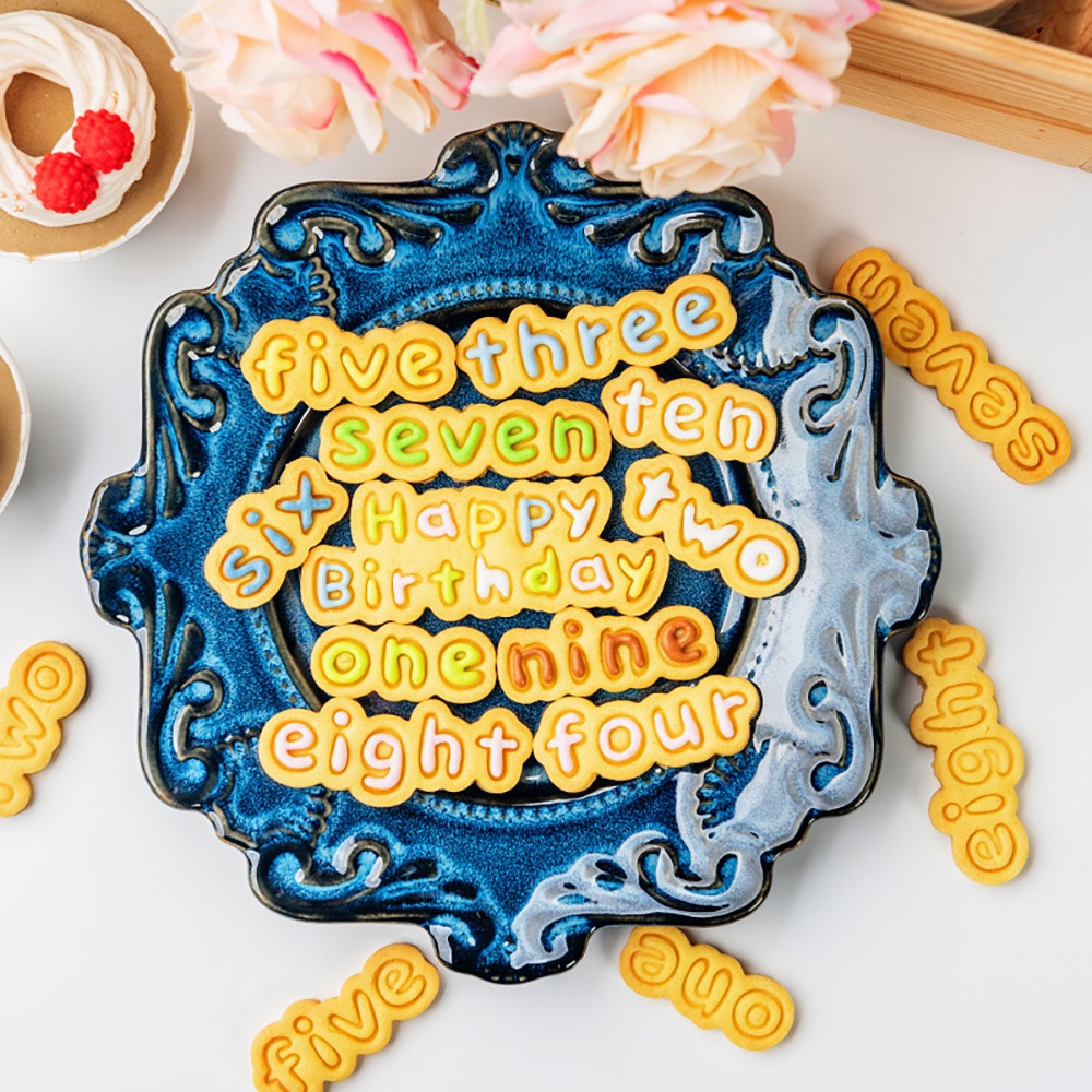 Khuôn Nhấn Bánh Quy Trang Trí Hình Chữ Happy Birthday