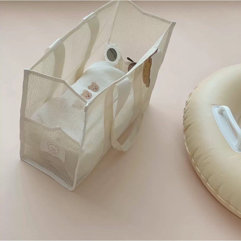 Túi Lưới Bỉm Sữa Dành Cho Mẹ và Bé KT 36x29x15cm Đi Biển Đi Chơi Xuất Hàn Cực Đẹp Decor