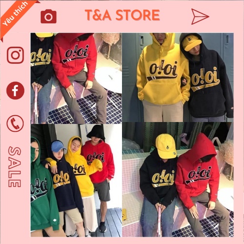 Áo Hoodie nỉ bông dưới 70Kg - Oioi 8 màu siêu hot T&A STORE