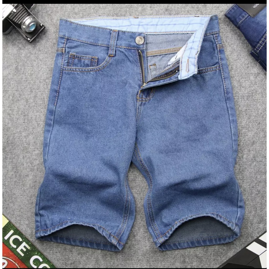 quần short jean nam trơn vãi đẹp hình thật size 28 đến 36