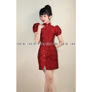 ( ẢNH THẬT - CEERI  ) Váy sườn xám gấm cao cấp