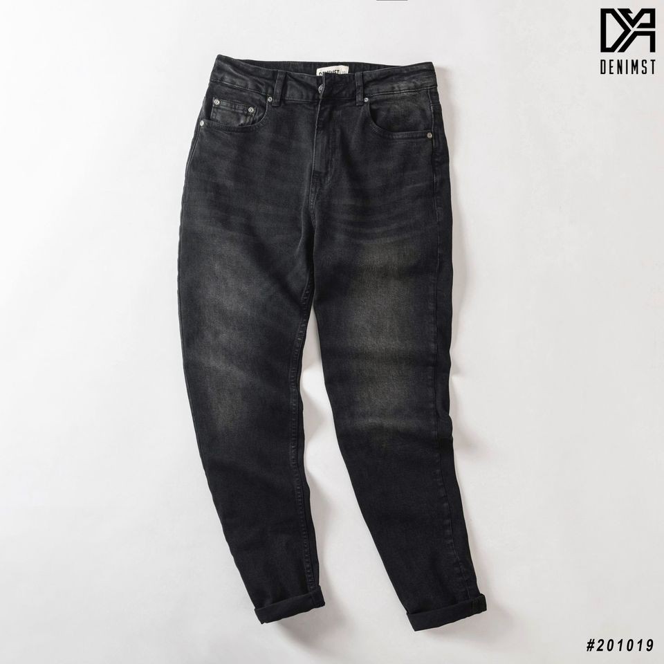 Quần jeans nam xám đen trơn DENIMST - Form Slim Fit dễ mặc - Jeans có sợi thun dày dặn mặc thoải mái, năng động 201019