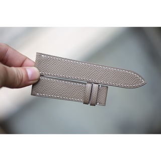 Dây đồng hồ handmade Da epsom xám sẫm