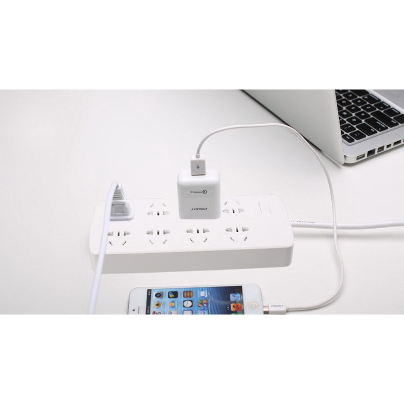 Ổ cắm điện Pisen 008(EP) (8 x AC ) dây dài 1.8m - Bảo Hành Chính Hãng 18 Tháng
