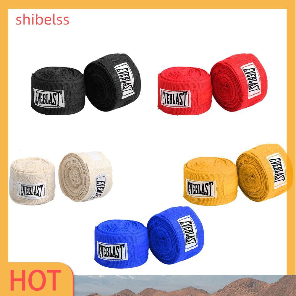 （ʚshibelss）2pcs/roll Cotton 3m Box Sports Strap Boxing Bandage MMA Hand Gloves Wraps