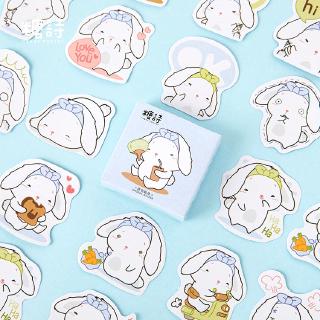 Suuuny Set 45 sticker họa tiết thỏ tự làm để trang trí nhật ký/sổ lưu niệm