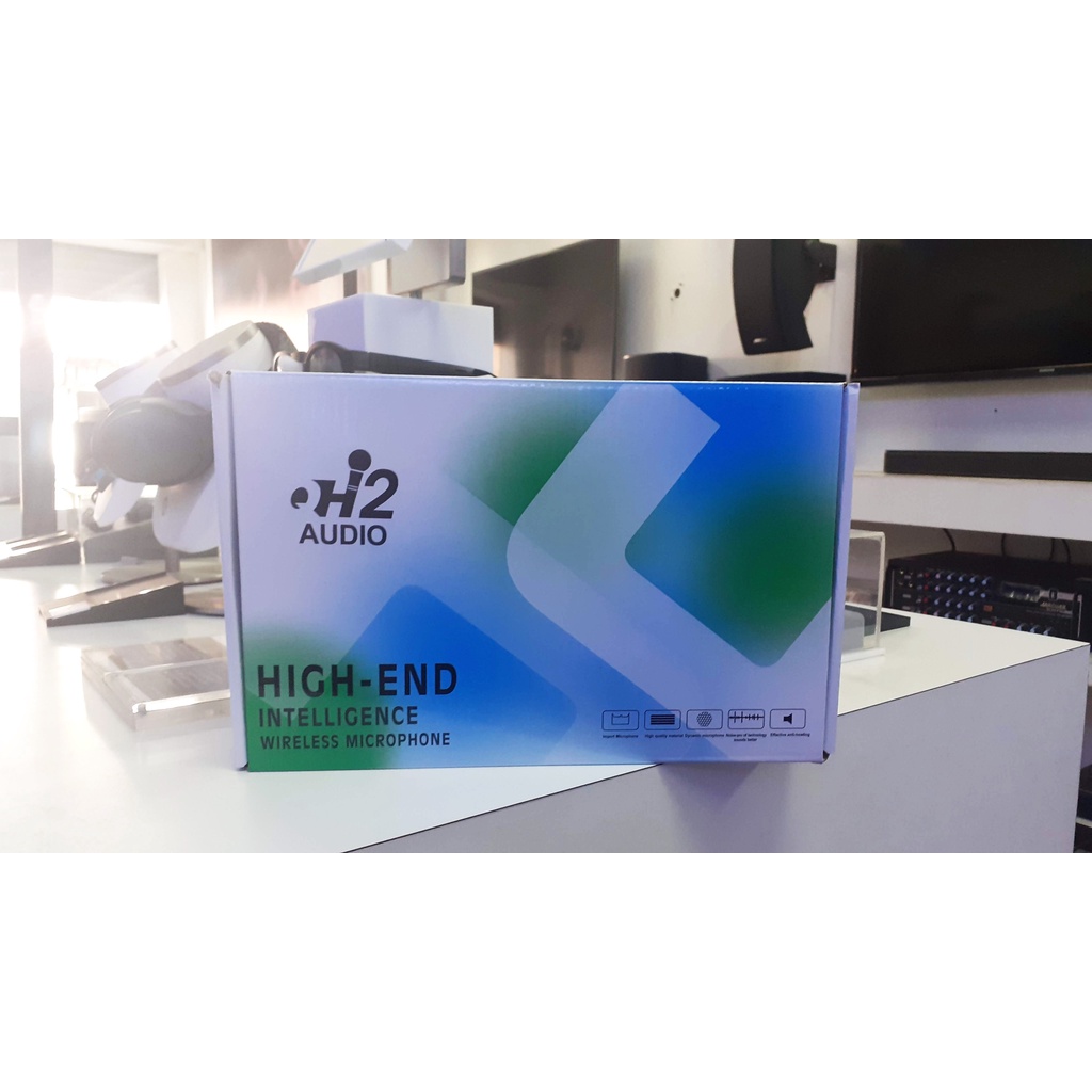 Cặp Mic Hát Karaoke H2 AUDIO Cao Cấp Không Dây Chỉnh Trực Tiếp BASS,TRESS,ECHO Trên Micro,Hàng Chuẩn Bảo Hành 1 Năm