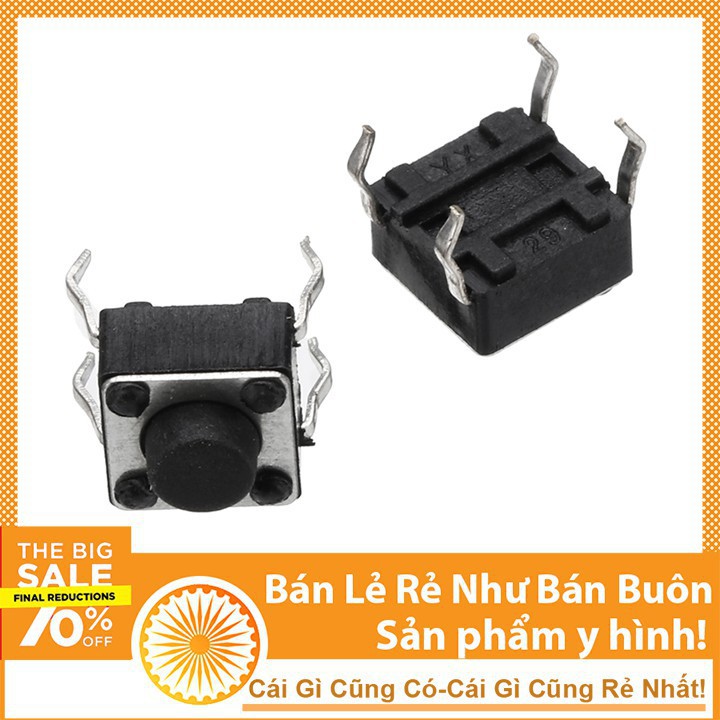 Combo 5 Nút Nhấn 4 Chân 6x6x5mm