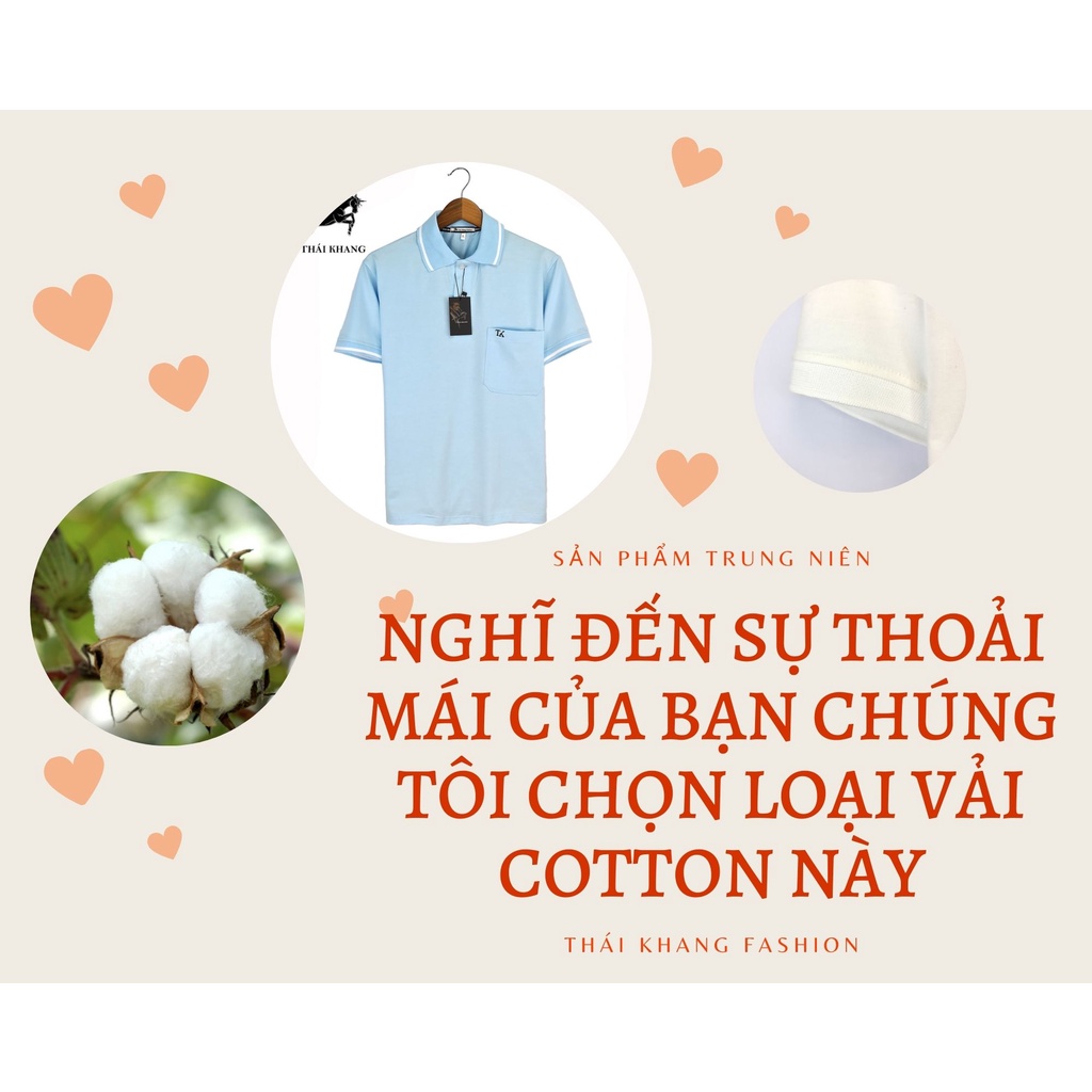 Áo thun nam trung niên THÁI KHANG vải cotton mềm mát ATHUN15