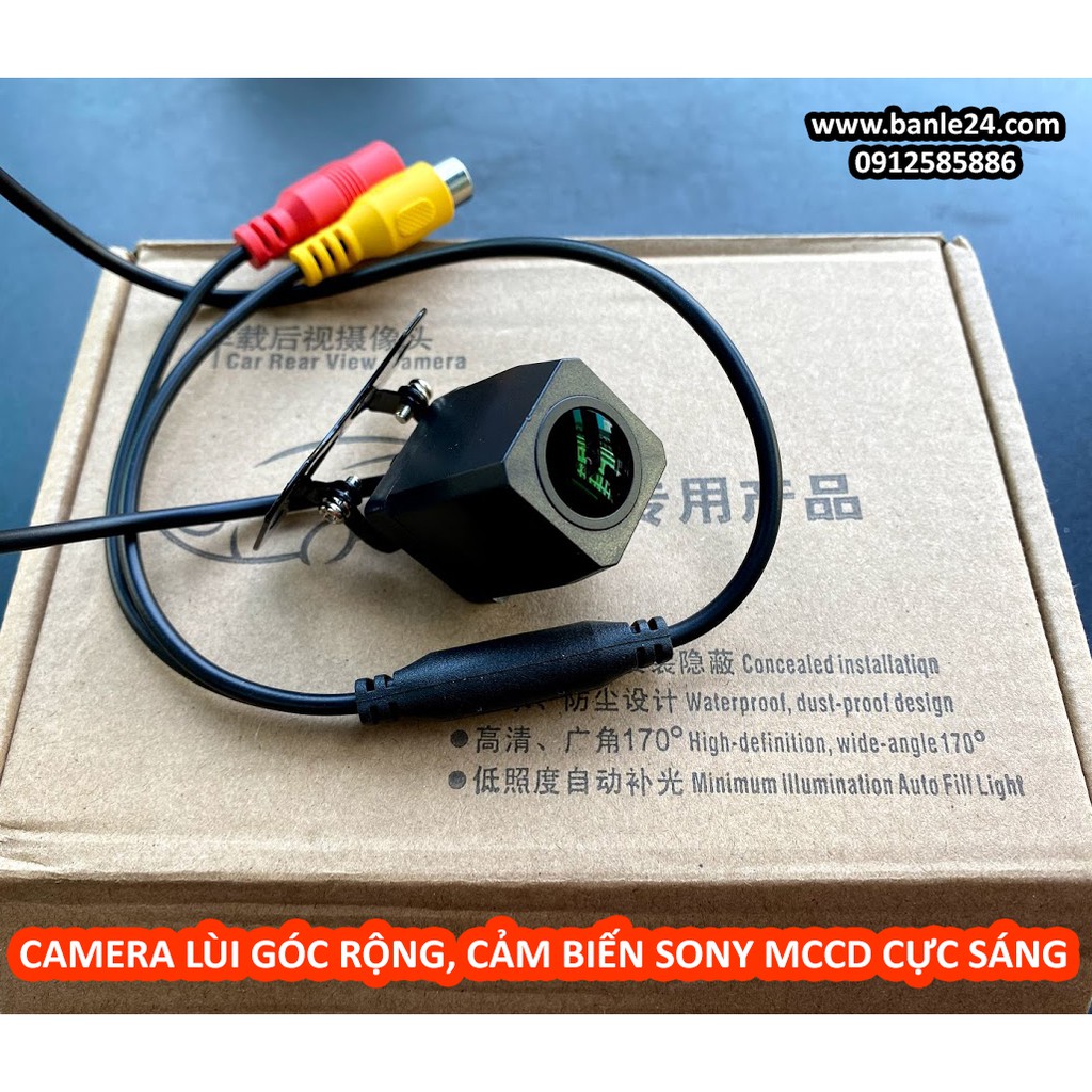 Camera lùi HD góc rộng cho ô tô, cảm biến MCCD Sony cực sáng