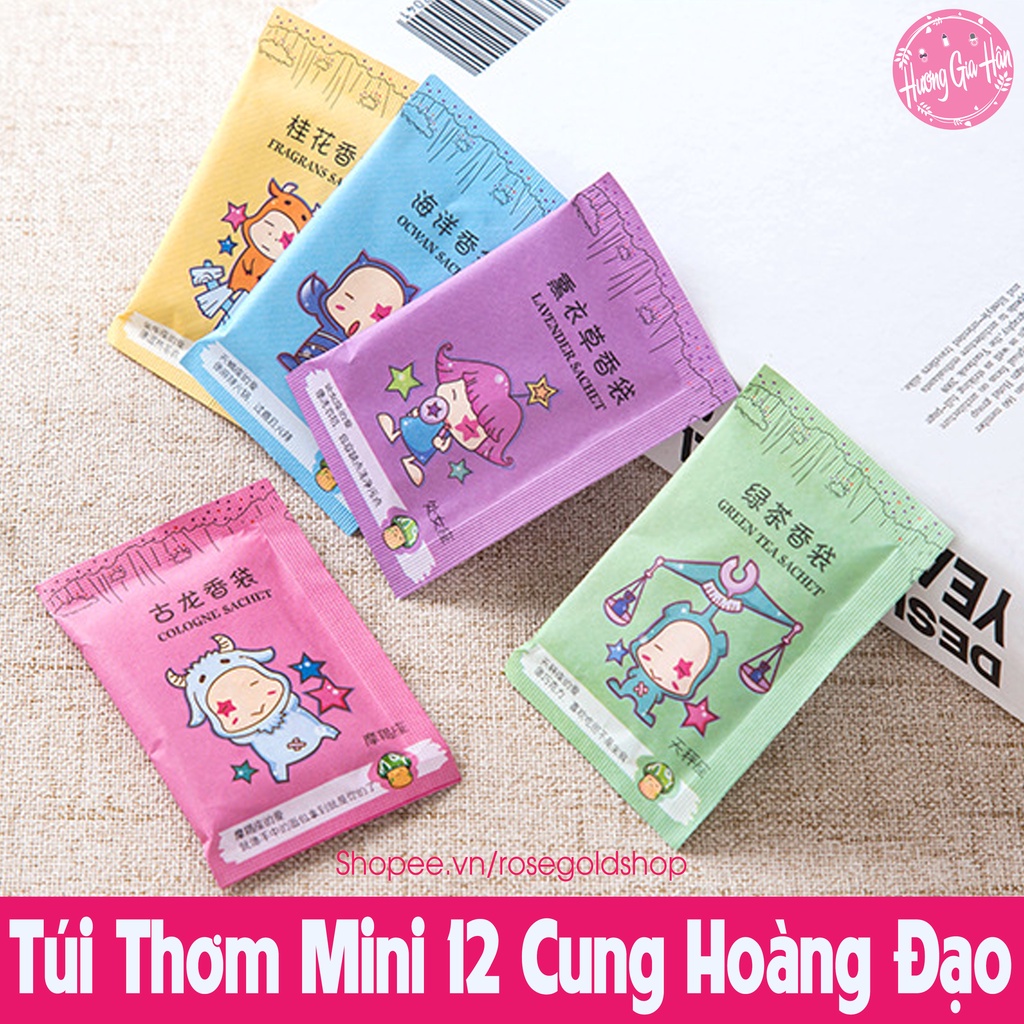 Túi Thơm Mini 12 Cung Hoàng Đạo - Túi Thơm Để Tủ Quần Áo/ Giày Dép/ Balo (Giao Ngẫu Nhiên)