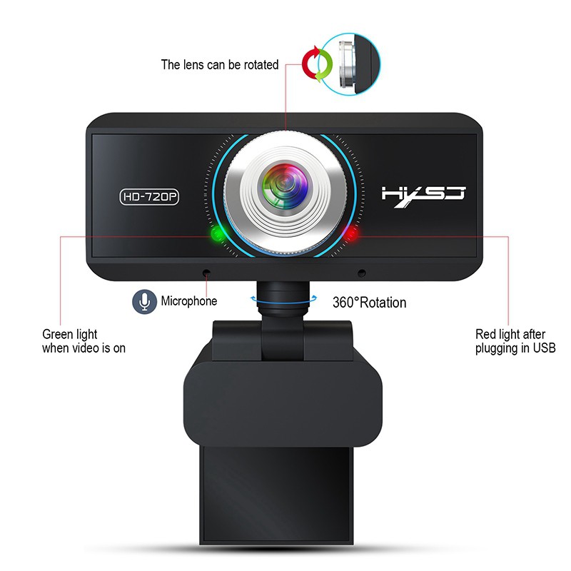 Webcam HD 720P chất lượng HD tích hợp micro cho máy tính | BigBuy360 - bigbuy360.vn