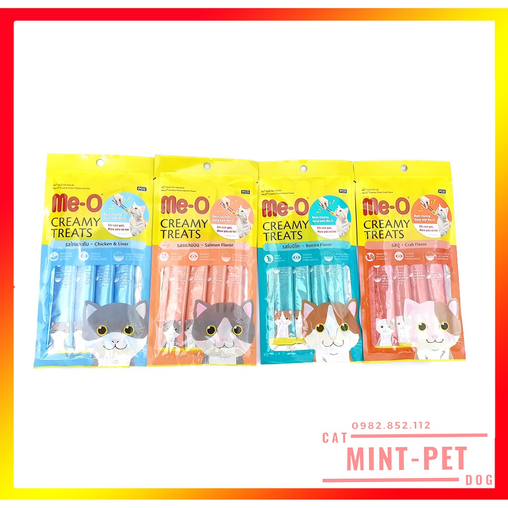 Súp Thưởng Me-O Creamy Treats Cho Mèo (4 Thanh X 15g) Giá Rẻ #MintPet