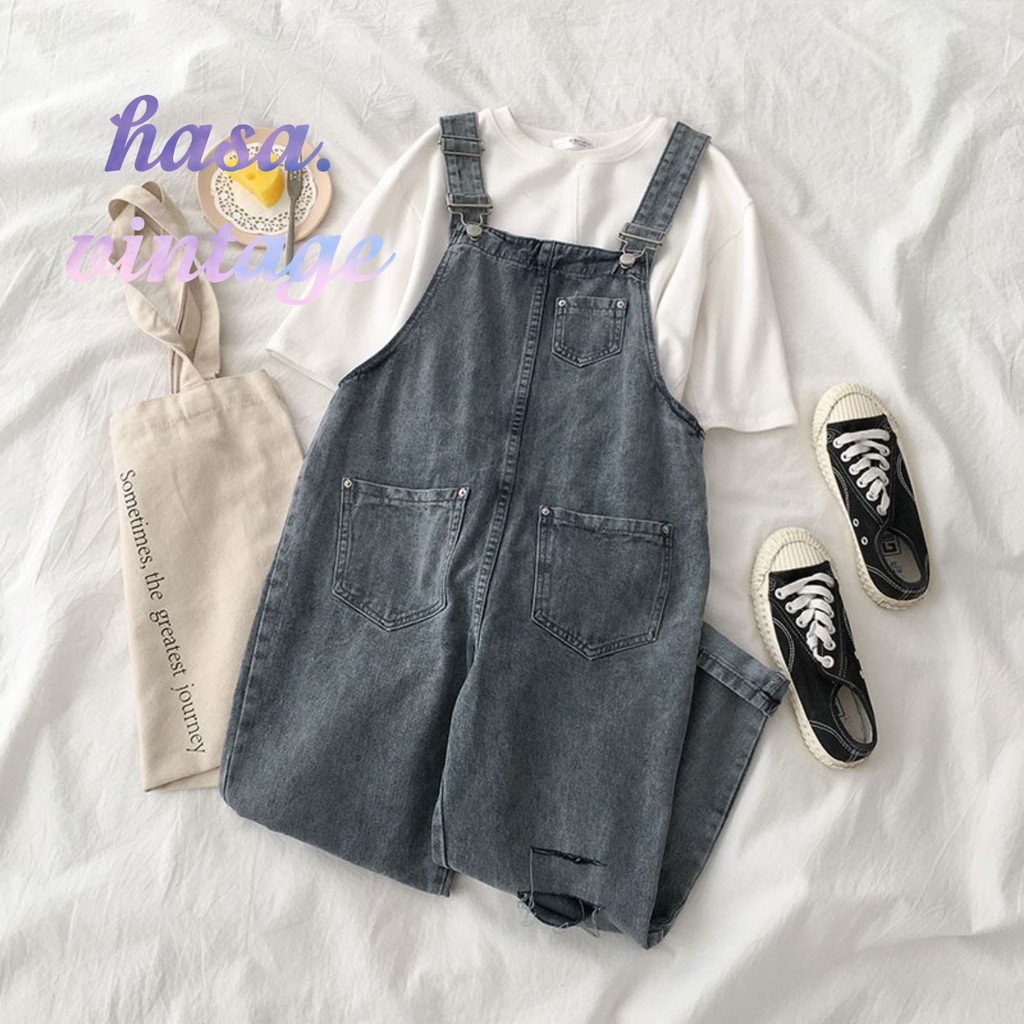 [Order]🌿 Quần yếm jean rách gối ulzzang hot 🔥