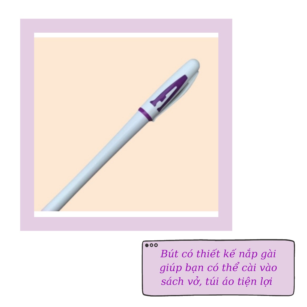 Bút Bi Nước Mực Gel AIHAO 0.5mm, Bút Nước Chữ A Mực Nét Êm Trơn Chữ Đẹp Giá Rẻ Xanh Đỏ Đen Tím Cho Học Sinh Văn Phòng