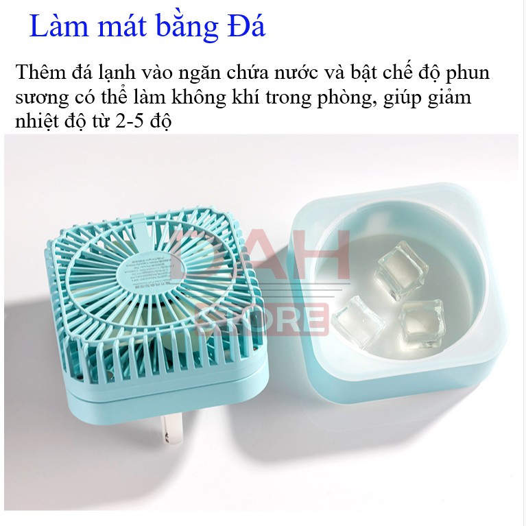 Quạt phun sương mini freeship cầm tay tích điện có led pin trâu siêu bền | BigBuy360 - bigbuy360.vn