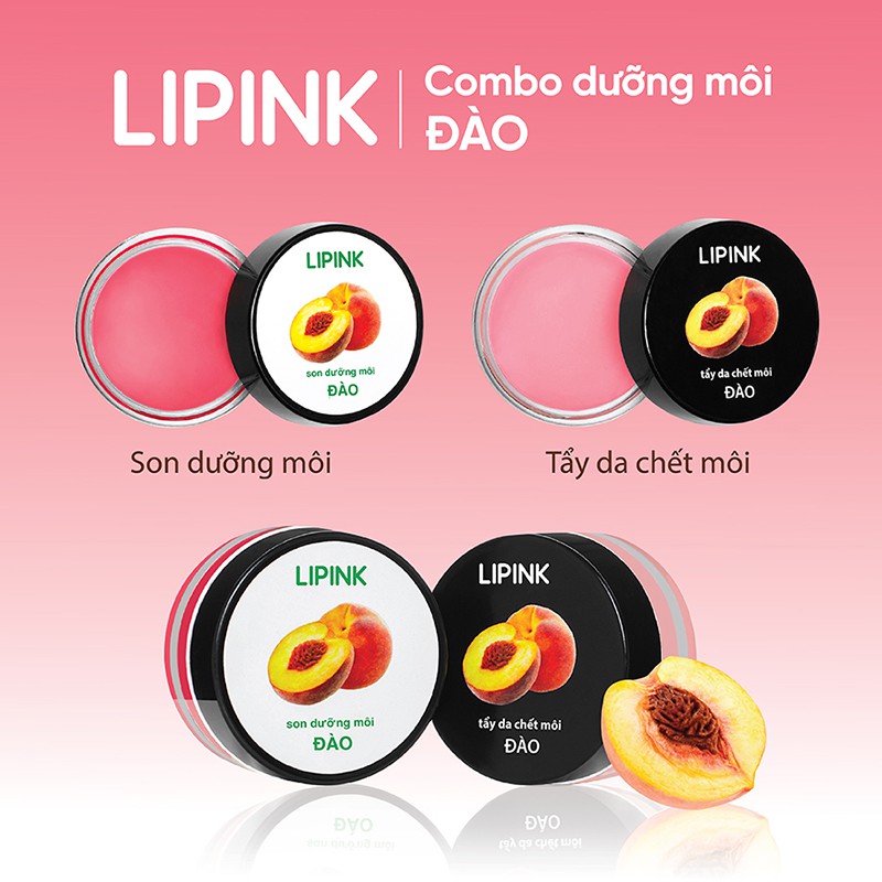 Combo dưỡng môi LIPINK Đào - Son dưõng có màu, Son dưỡng môi MỀM MỊN - CĂNG HỒNG tự nhiên | BigBuy360 - bigbuy360.vn