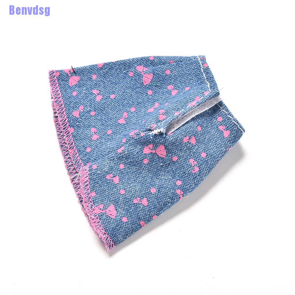 Bộ 2 Món Áo Thun Hồng + Chân Váy Jean Xanh Dương Cho Búp Bê Barbie