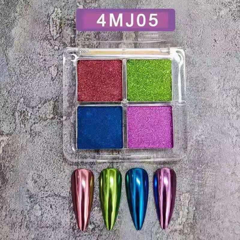 bột tráng gương nén 4 màu trang trí móng