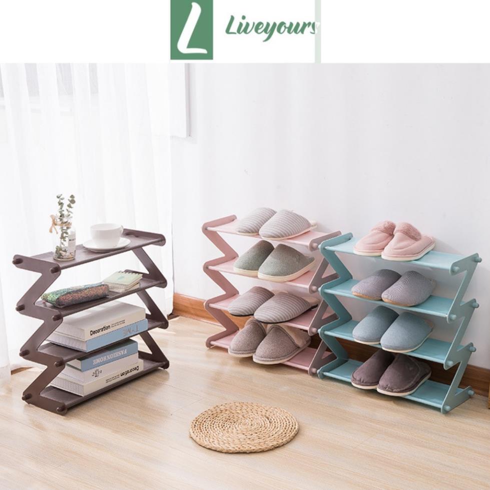 Giá Để Giày Dép Bằng Thép Không Gỉ - Giá Để Giày Dép Lắp Ráp Kiểu Chữ Z - Kệ Để Giày Dẹp Tiện Lợi - Liveyours