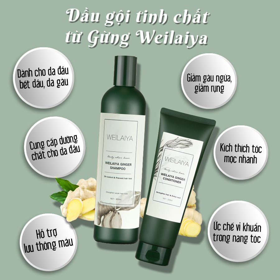 Bộ Dầu Gội Weilaiya Gừng - Gừng Hà Thủ Ô