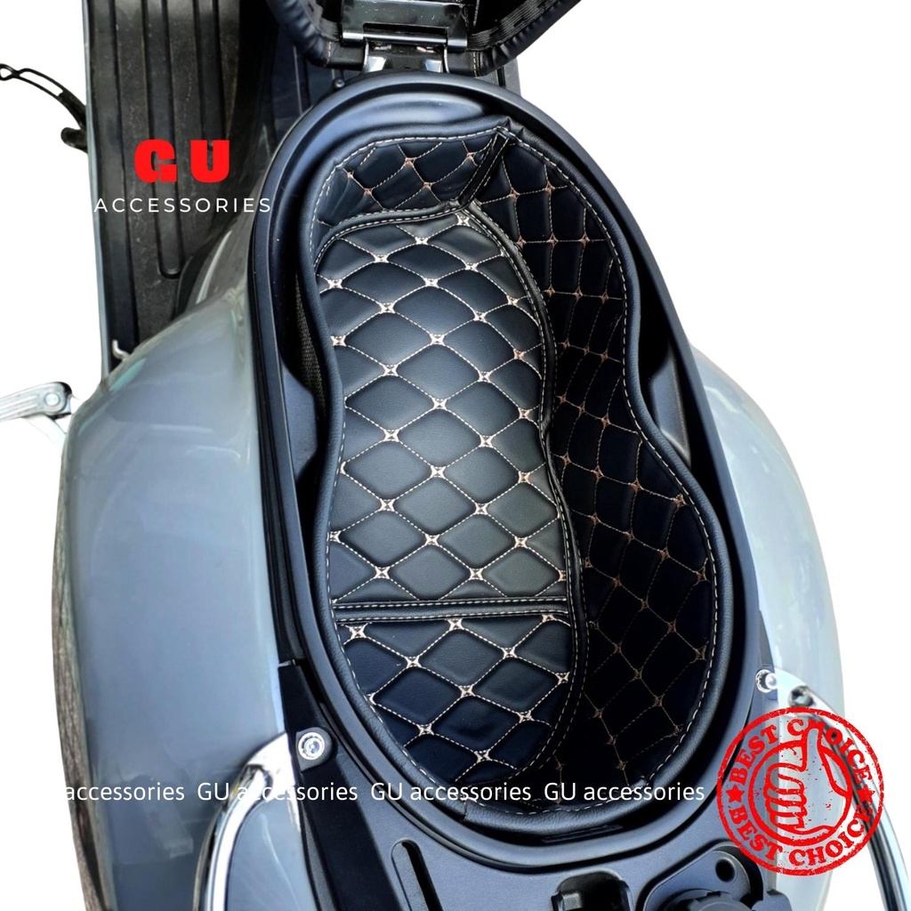 Lót cốp da chống nóng xe máy PIAGGIO VESPA GTS LX MEDLEY SPRINT LIBERTY PRIMAVERA ET8 GTV có may túi đựng giấy tờ GU