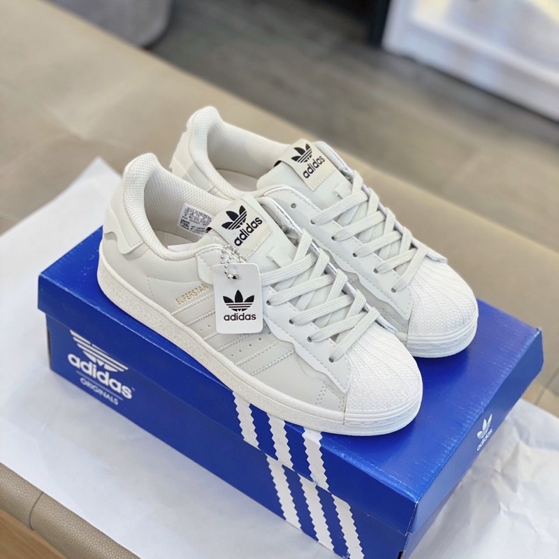 Giày sneaker superstar bản mới 2022 trắng kem siêu xinh
