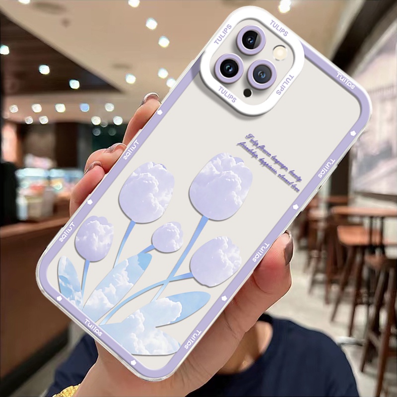 Ốp Điện Thoại TPU Dẻo Trong Suốt Họa Tiết Hoa Xinh Xắn Chống Sốc Cho IPhone 13 12 Pro Max 11 Xs XR 8 7 6S Plus Xs Max