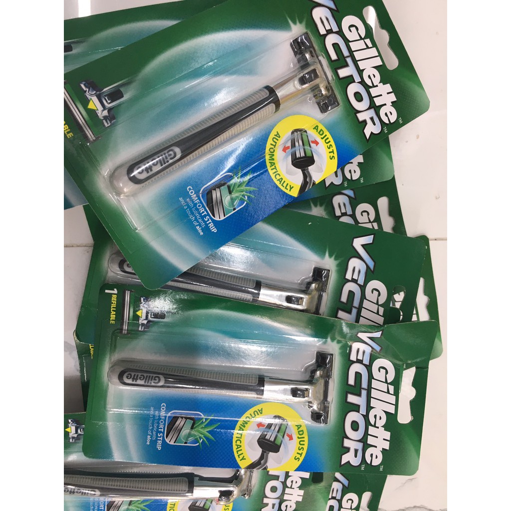 Dao cạo râu lưới kép Gillette Vector 1 dao cạo râu và 1 đầu dao cạo