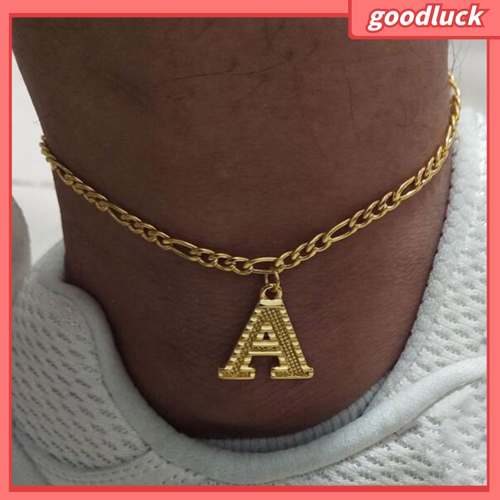 Goodluck| Lắc Chân Mạ Vàng/Bạc Mặt Hình 26 Chữ Cái Thời Trang Cho Nữ