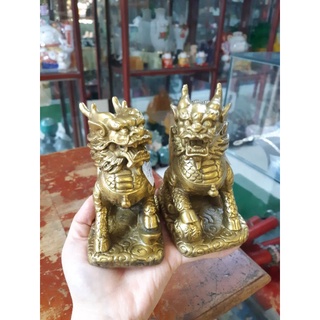 Cặp kỳ lân đồng ẵm cầu ẵm con