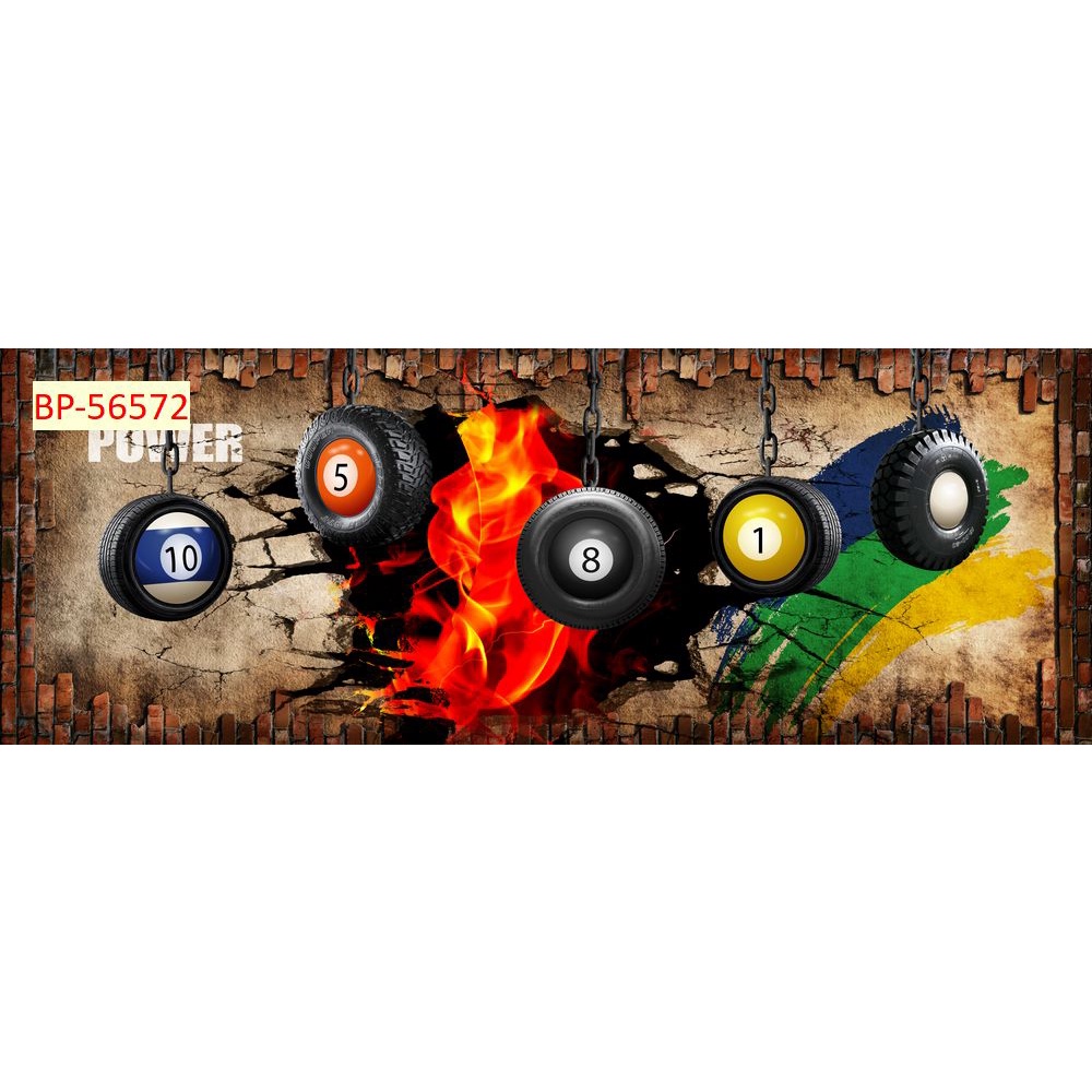 Tranh dán tường club bi-a bằng vải lụa  3D, xé không rách, lau chùi thoải mái