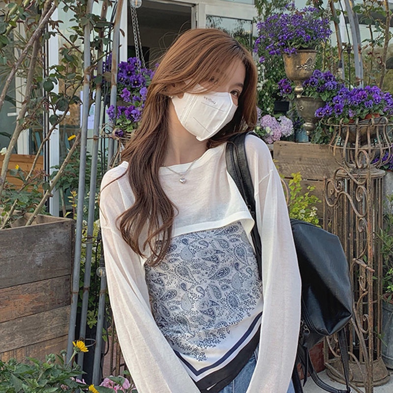 Áo Sơ Mi Tay Dài Chống Nắng Chất Lụa Mát Mỏng Nhẹ Thời Trang Mùa Hè Xinh Xắn Cho Nữ