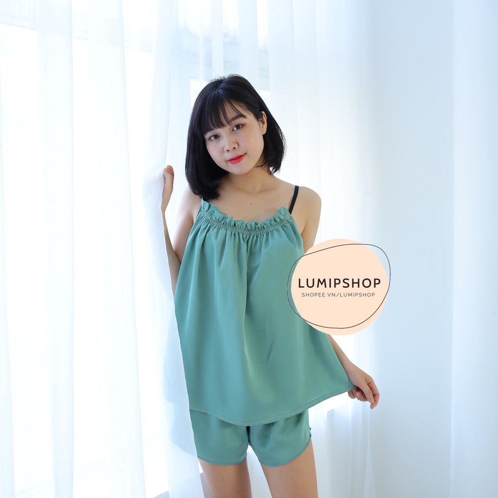 Áo 2 dây nữ mặc nhà chất vải lụa satin sexy thoáng mát thấm hút mồ hôi AL120 | BigBuy360 - bigbuy360.vn