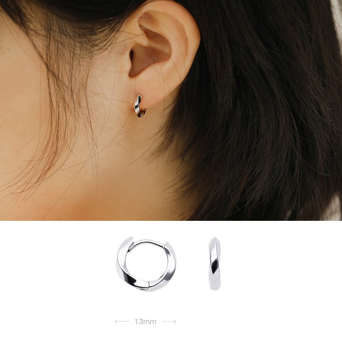 Bông Tai Mạ Bạc 925 Hình Tròn Đơn Giản Thời Trang Dành Cho Nữ