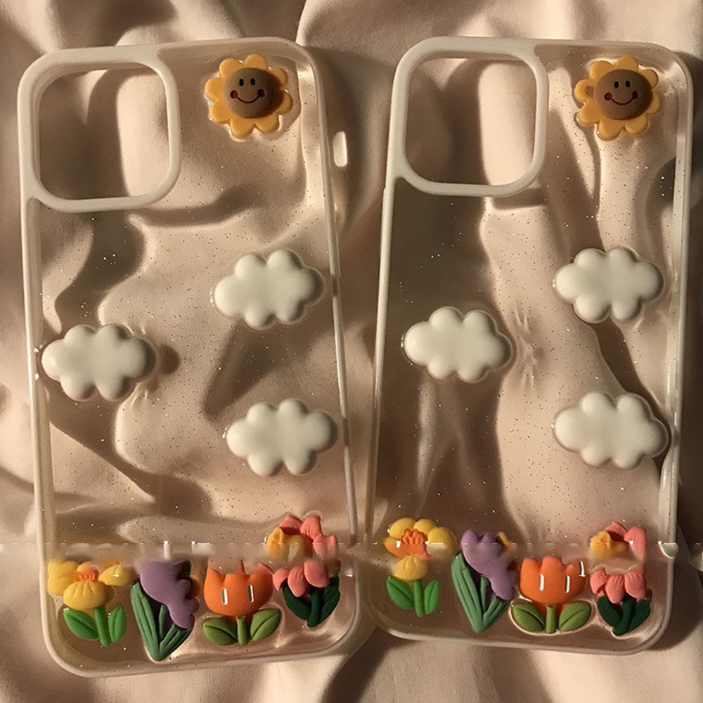 Ốp Điện Thoại TPU Mềm Chống Sốc Họa Tiết Hoa Hướng Dương 3D Cho iPhone 11 13 12 Pro Max X XS XR 8 7 Plus