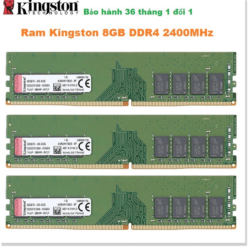 🆕 Ram Kingston 8GB DDR4 2400MHz PC Desktop - Bảo Hành 3 Năm 1 Đổi 1