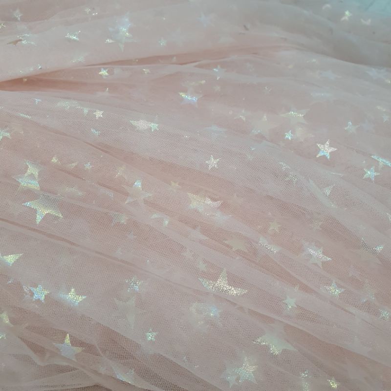 voan lưới hình họa tiết nhiều màu