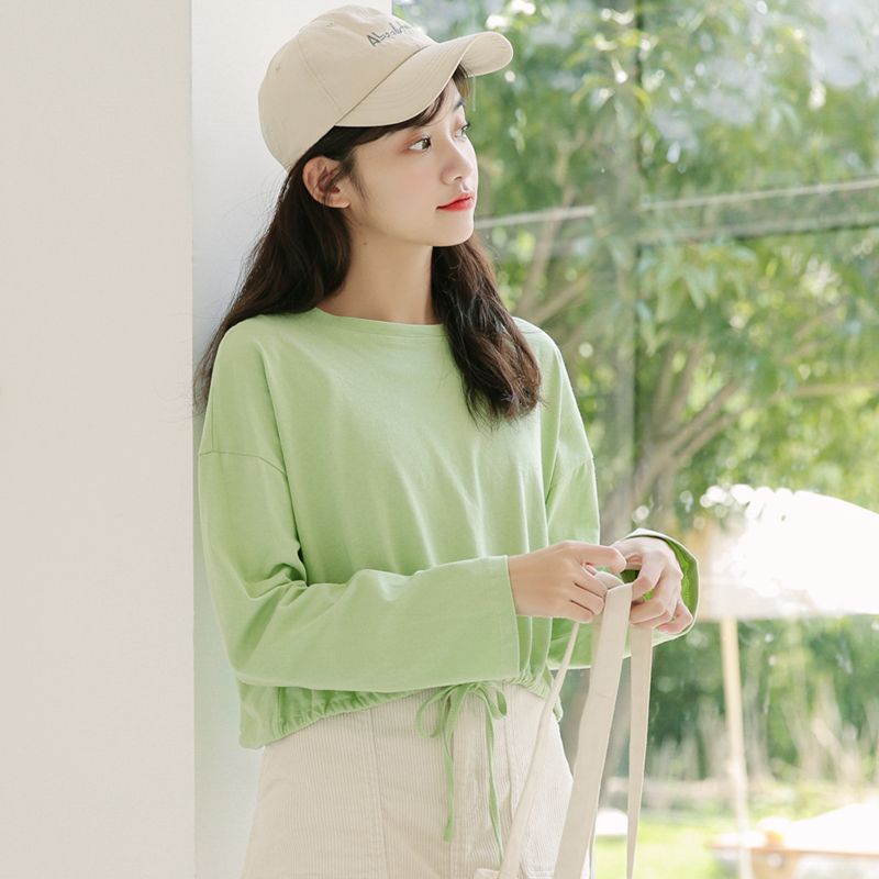 Áo Thun Nữ Tay Dài Dáng Rộng Màu Trơn 30675