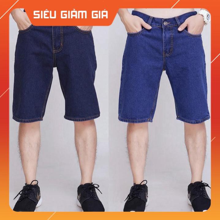 Quần short jean nam trơn chất vải cứng không co dãn, quần đùi jean size 27 đến 36 -XM031 -new