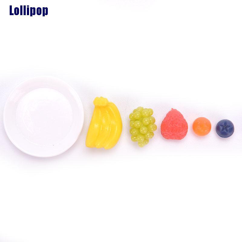 Bộ 6 Món Đồ Chơi Gồm Khay Và Trái Cây Đồ Chơi Nhà Búp Bê Cỡ 1 / 12 Độc Đáo